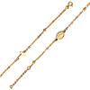 Sidways Cross & Our Lady of Guadalupe Medal Charm Bracelet in 14K Yellow Gold