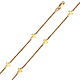 Flat Sideways Cross Charm Bracelet in 14K Yellow Gold Solid thumb 0