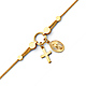 Dangling Cross & Our Lady of Guadalupe Medal Charm Bracelet in 14K Yellow Gold thumb 0