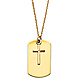 Christian Cross Dog Tag Gold Necklace in 14K Yellow Gold Solid thumb 0