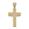 Medium Squared CZ Cross Pendant in 14K Yellow Gold Solid
