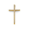Slim CZ Pave Cross in 14K Yellow Gold - Small
