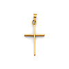 Petite Slim Squared Cross Pendant in 14K Yellow Gold Solid - Classic