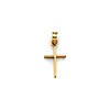 Mini Slim Squared Cross Pendant in 14K Yellow Gold Solid - Classic