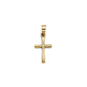 Classic Byzantine Cross Pendant in 14K Yellow Gold Solid - Mini