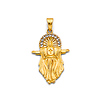 CZ Jesus Open Arms Pendant in 14K Yellow Gold Solid