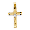 Our Lady of Guadalupe Rosary Crucifix Pendant in 14K Two-Tone Gold Solid - Large