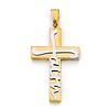 Faith on Cross Pendant in 14K Two-Tone Gold