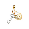 Heart Lock and Key Pendant in 14K Two-Tone Gold - Mini