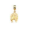 Horseshoe & Horse Pendant in 14K Yellow Gold - Mini