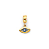 Mini Open Blue Evil Eye Pendant in 14K Yellow Gold