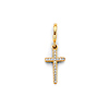 Pave CZ-Lined Cross Pendant in 14K Yellow Gold - Mini
