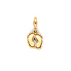 Mini Baby Feet Charm Pendant in 14K Yellow Gold