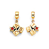 Mini Reversible ABC 123 Block Star Pendant in 14K Yellow Gold