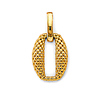 Woven Open Oval Pendant in 14K Yellow Gold - Medium