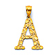 Small Nugget Uppercase Initial Pendant in 14K Yellow Gold thumb 0