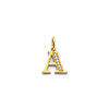 Mini Semi-Lined CZ Initial Pendant in 14K Yellow Gold