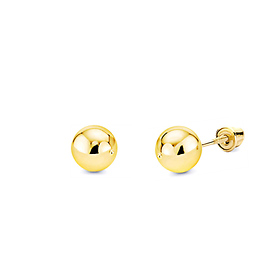 2mm Solid Gold Ball Stud Earrings in 14K Yellow Gold