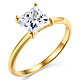 1.25CT Knife-Edge Princess-Cut CZ Engagement Ring Solitaire in 14K Yellow Gold thumb 0