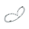 Diamond-Cut Contour Ring in 14K White Gold Solid