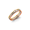 Three Band Shamrock Ring in 14K Tricolor Gold Solid