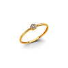 Mini CZ Flower Ring in 14K Yellow Gold Solid