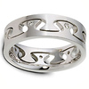 9mm Avant Garde Designer Diamond 14K White Gold Wedding Band by Dora