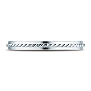 2mm 14K White Gold Cord Ring Wedding Band