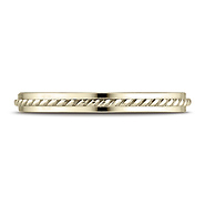 2mm 14K Yellow Gold Cord Ring Wedding Band
