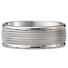 8mm Milgrain Center 14K White Gold Wedding Band Ring