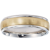 6mm Satin Finish Dome 14K Two-Tone Gold Wedding Band