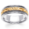 14K Two Tone Gold Ivy Carved Wedding Band