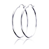 Polished Hinge Medium Hoop Earrings - Sterling Silver 2mm x 1.7 inch