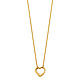 Classic Open Heart Floating Charm Necklace in 14K Yellow Gold thumb 1