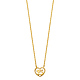 Floating Milgrain Heart Quinceanera 15 Anos Necklace in 14K Yellow Gold thumb 1