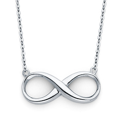 Classic 14K White Gold Floating Infinity Necklace