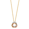 CZ Trinity Infinity Rings Necklace in 14K Tricolor Gold thumb 1