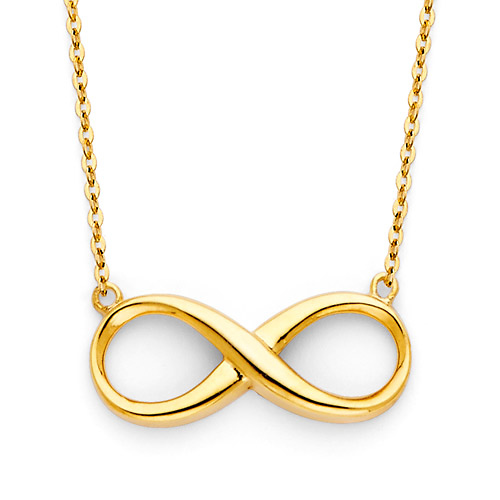 Classic 14K Yellow Gold Floating Infinity Necklace Slide 0