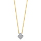 Floating Micropave CZ Clover Necklace in 14K Two-Tone Gold thumb 1