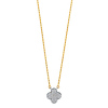 Floating Micropave CZ Clover Necklace in 14K Two-Tone Gold thumb 1