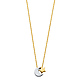 Crescent Moon and Star Charm Necklace in 14K Two-Tone Gold thumb 1