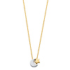 Crescent Moon and Star Charm Necklace in 14K Two-Tone Gold thumb 1
