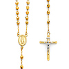 4mm Mirrorball Bead Our Lady of Guadalupe Rosary Necklace in 14K Two-Tone Gold 20in thumb 0