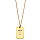 Christian Cross Dog Tag Gold Necklace in 14K Yellow Gold Solid thumb 1