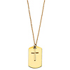 Christian Cross Dog Tag Gold Necklace in 14K Yellow Gold Solid thumb 1