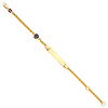 Floating Evil Eye Charm Baby ID Bracelet in 14K Yellow Gold thumb 1