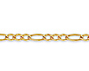 2.5mm 14K Yellow Gold Pave Figaro Link Chain Bracelet 7in thumb 1