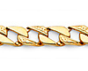 6mm Men's 14K Yellow Gold Carved Square Curb Cuban Link Chain Bracelet 8in thumb 1
