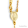 4mm Mirrorball Bead Our Lady of Guadalupe Rosary Bracelet in 14K Tricolor Gold thumb 1