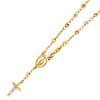 4mm Moon-Cut Bead Our Lady of Guadalupe Rosary Bracelet in 14K Tricolor Gold thumb 0